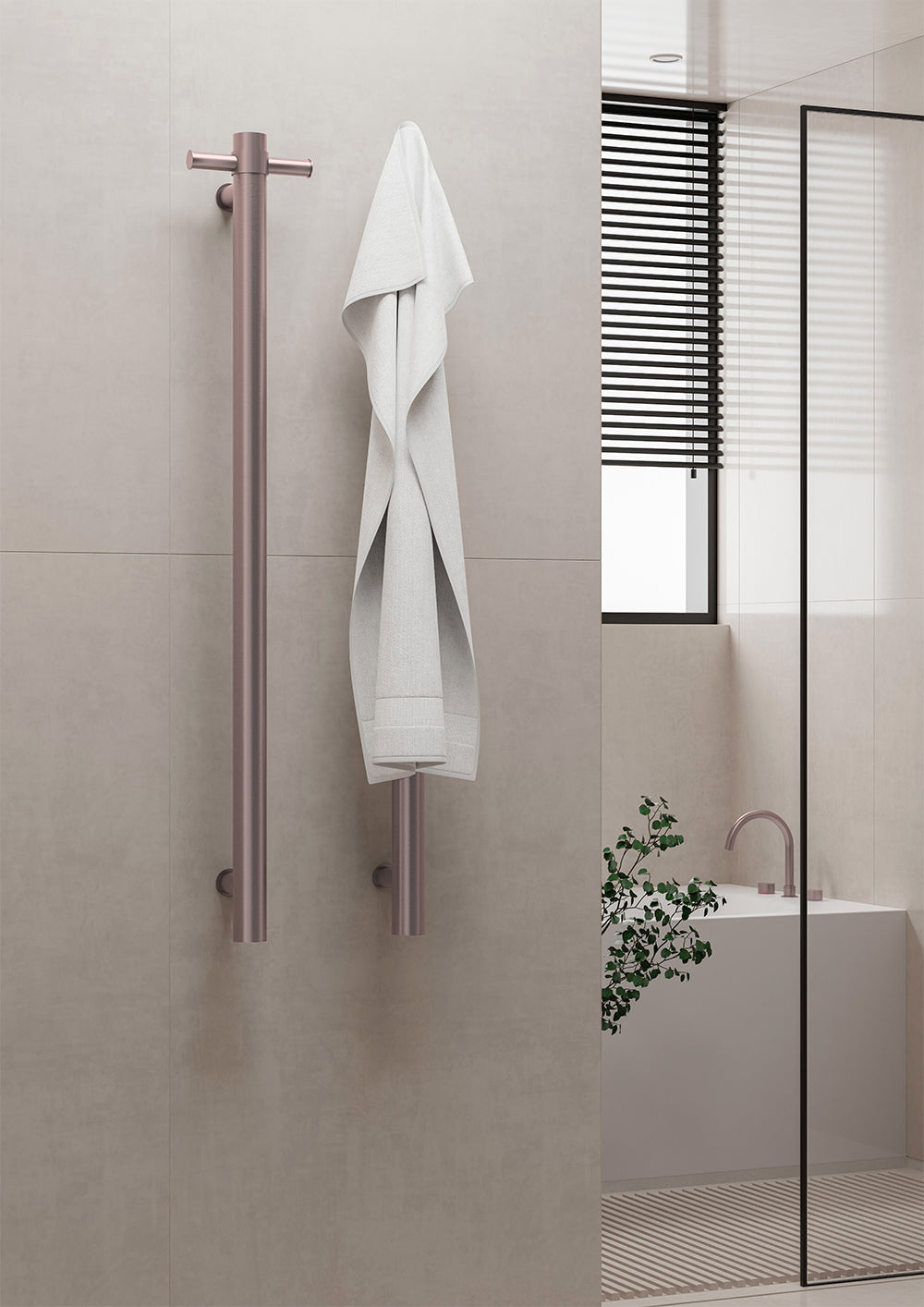 Nero Heated Vertical Towel Rail