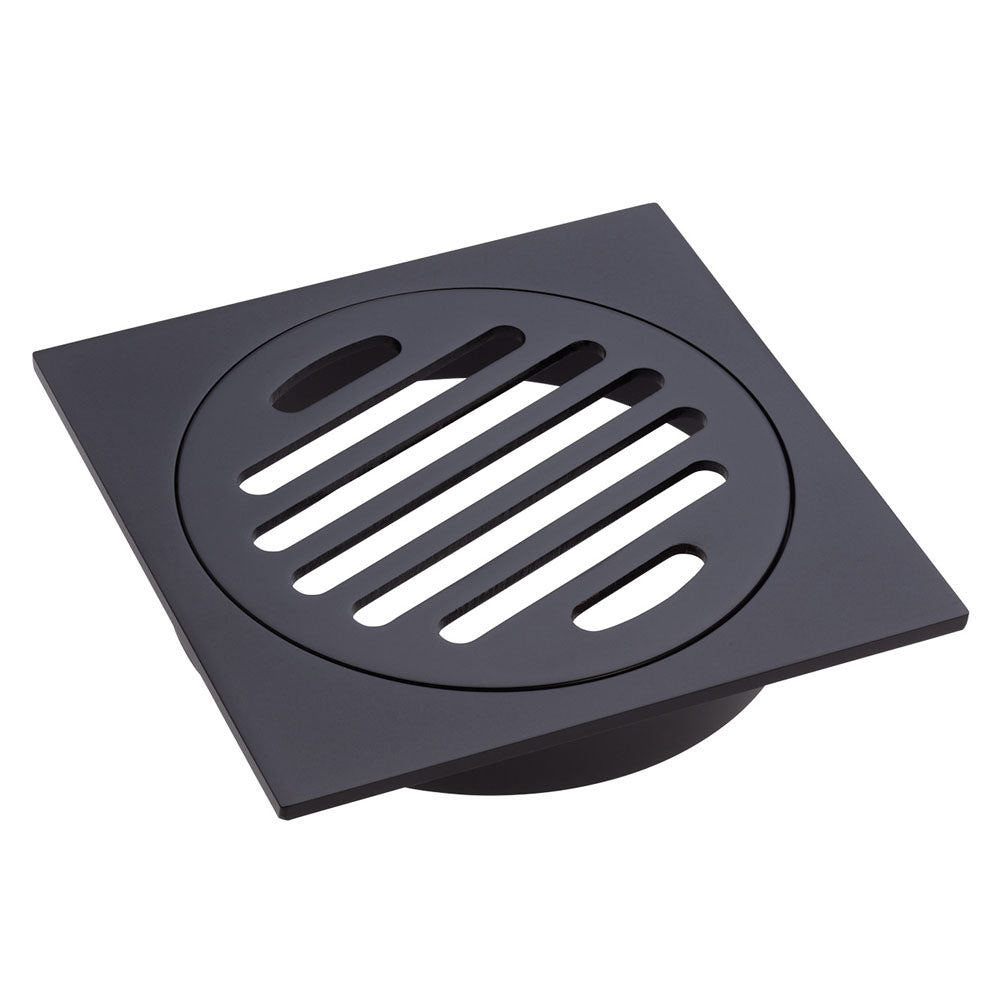 Fienza Square Floor Waste Grate 100mm Matte Black