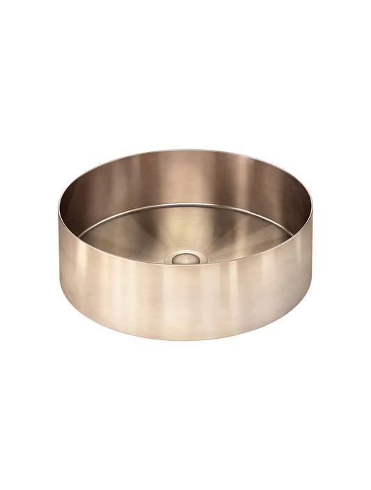 Meir Round Steel Basin Champagne Rose Gold