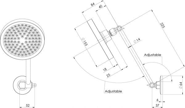 Pina All Directional Shower Chrome