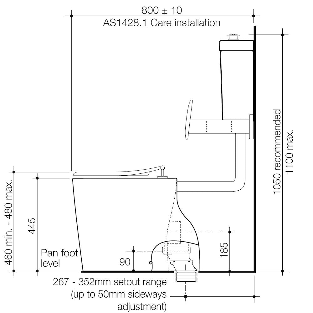 Caroma Toilet With Back Rest