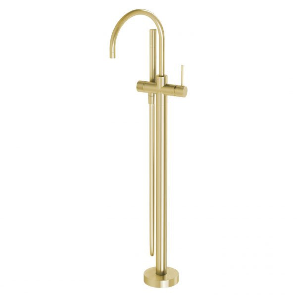 Vivid Slimline Floor Mounted Bath Mixer With Hand Shower