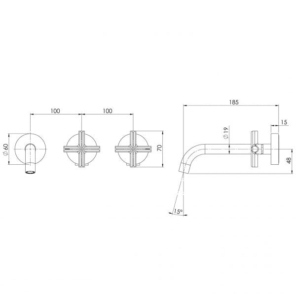 Vivid Slimline Plus Wall Basin/Bath Set